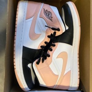 Air Jordan 1MID Orange/arctic white and black
